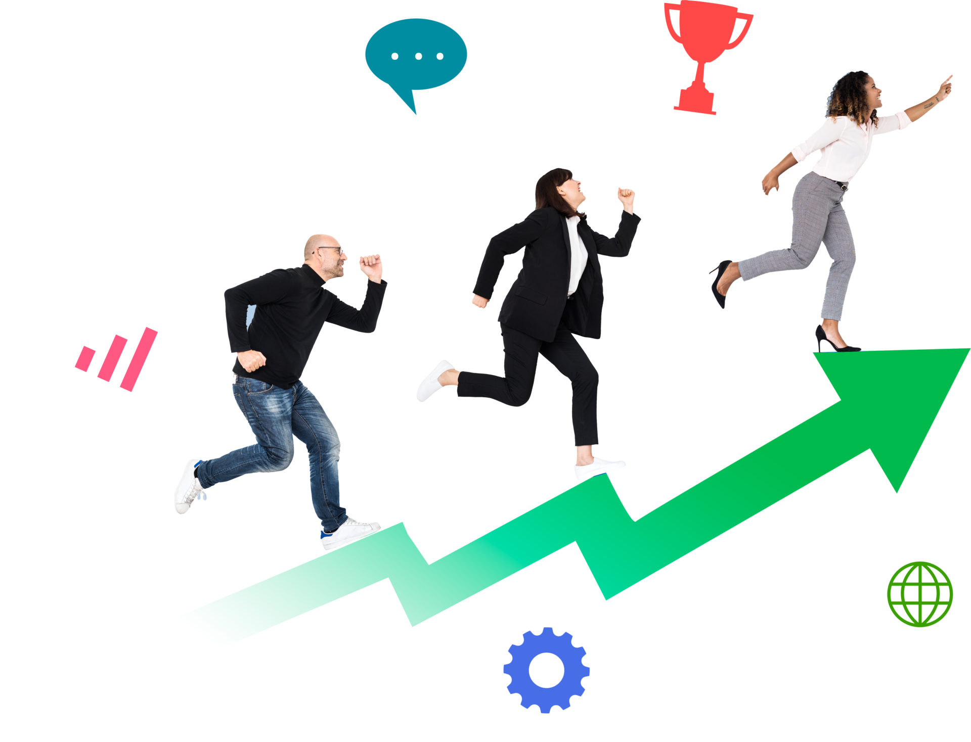 business-people-rushing-towards-success